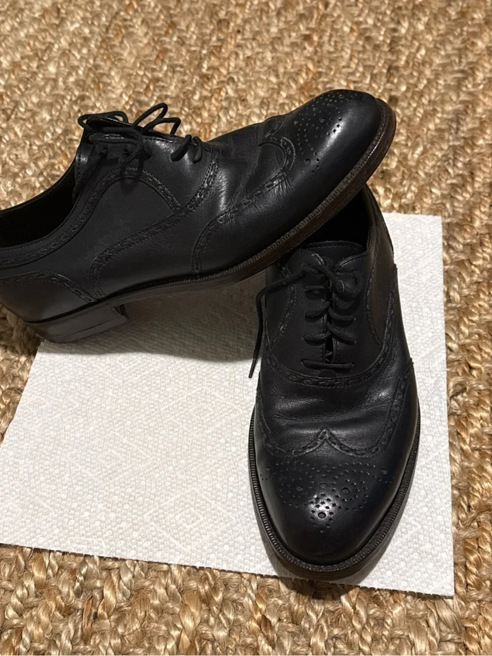 Bottega Veneta Black Leather Brogue Oxfords